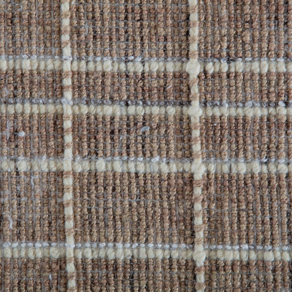 Okemah Jute and Ivory Wool Rug, 5'x7'