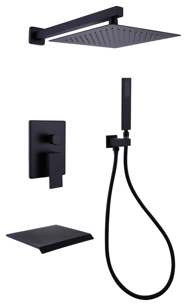 Wall Mounted Pressure-Balanced Rainfall Shower System With Tub Spout RB0907