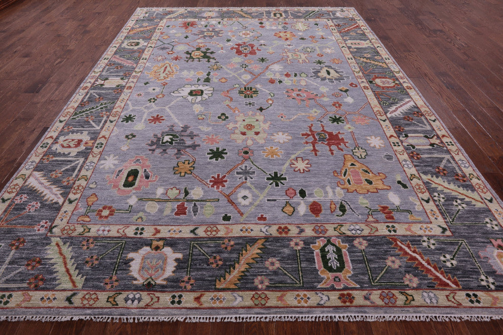 Hand Knotted Turkish Oushak Wool Rug 9' 1" X 12' 2" - Q14992