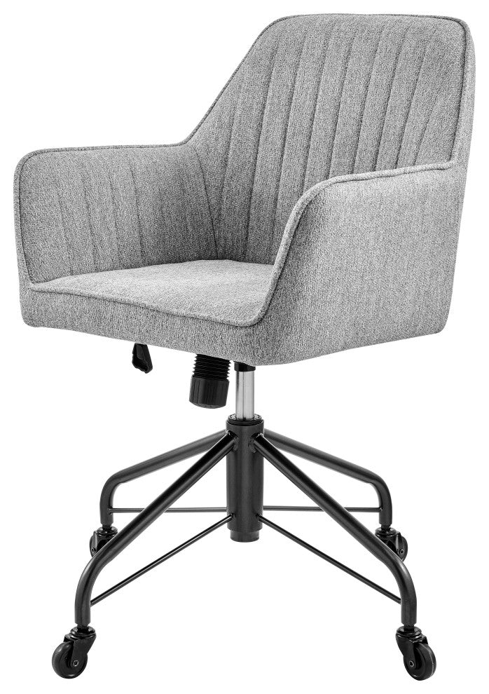 Thompson Fabric Swivel Office Arm Chair, Strata Gray