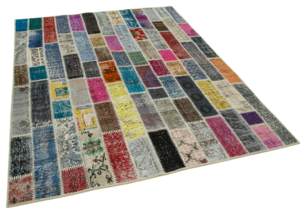 Rug N Carpet - Handmade Anatolian 6' 0" x 7' 10" Distressed Patchwork Area Rug
