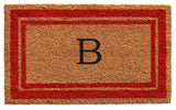 Red Border 18"x30" Monogram Doormat, Letter B