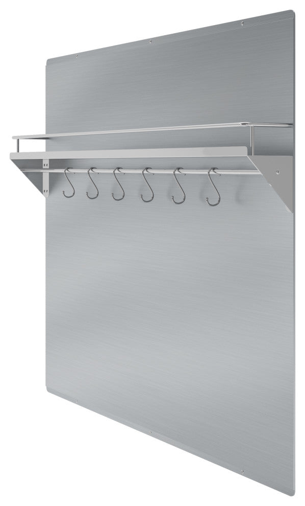 Ancona 36" Stainless Steel Backsplash with Shelf and Rack