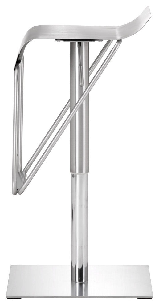 Bar Stool Chair Barstool, Steel Metal, Silver, Chrome, Bar Kitchen Cafe Bistro