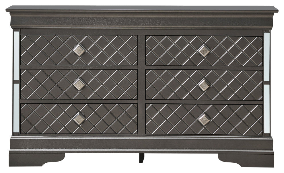 Verona 6-Drawer Dresser, Charcoal