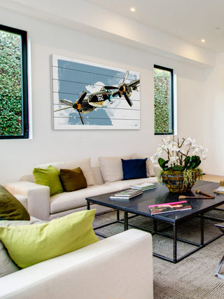 Marmont Hill, "P38 Lightning" by Rick Martin Painting Print on White Wood, 60x40