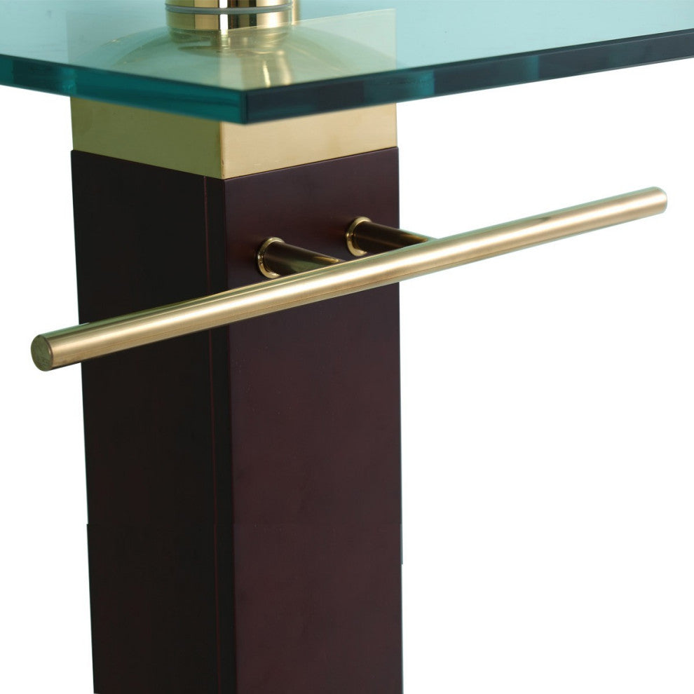 Bohemia 23 5/8" Glass Pedestal Sink Bathroom Combo with Towel Bar Faucet Drain