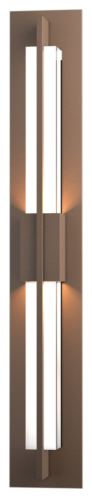 Double Axis LED Outdoor Sconce, Coastal Bronze Finish, Clear Glass