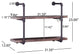 GDF Studio Caden Two Tier Faux Wood Wall-Mounted Shelf, Dark Brown/Texture Brown