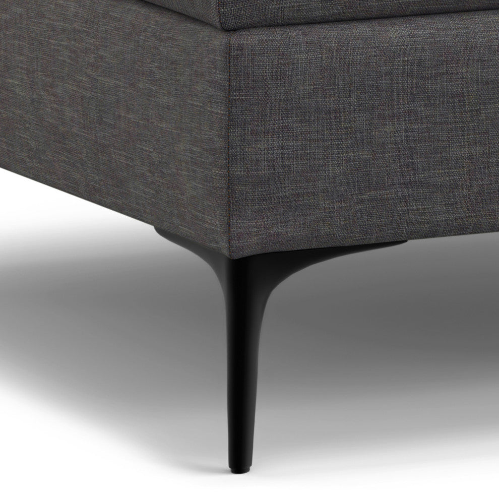 Rebecca Coffee Table Storage Ottoman With Lift Up Lid, Slate Grey