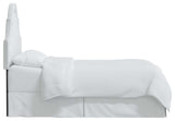 High Arched Headboard With Border, Velvet White, Twin