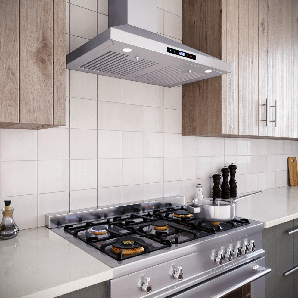 Streamline 30" Francesco Ducted Wall Mount Range Hood, Stainless Steel