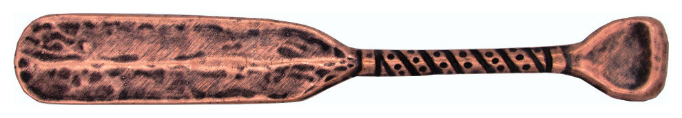 Wrapped Handle Canoe Paddle Cabinet Pull, Antique Copper