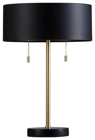 Gillian 24" Table Lamp with Drum Shade, Black