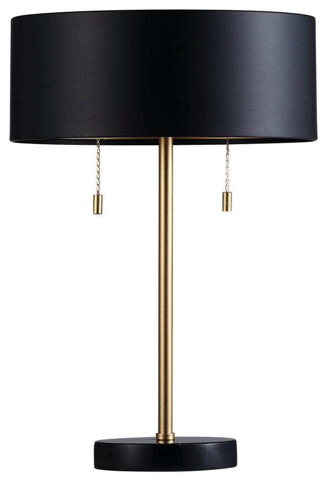 Gillian 24" Table Lamp with Drum Shade, Black