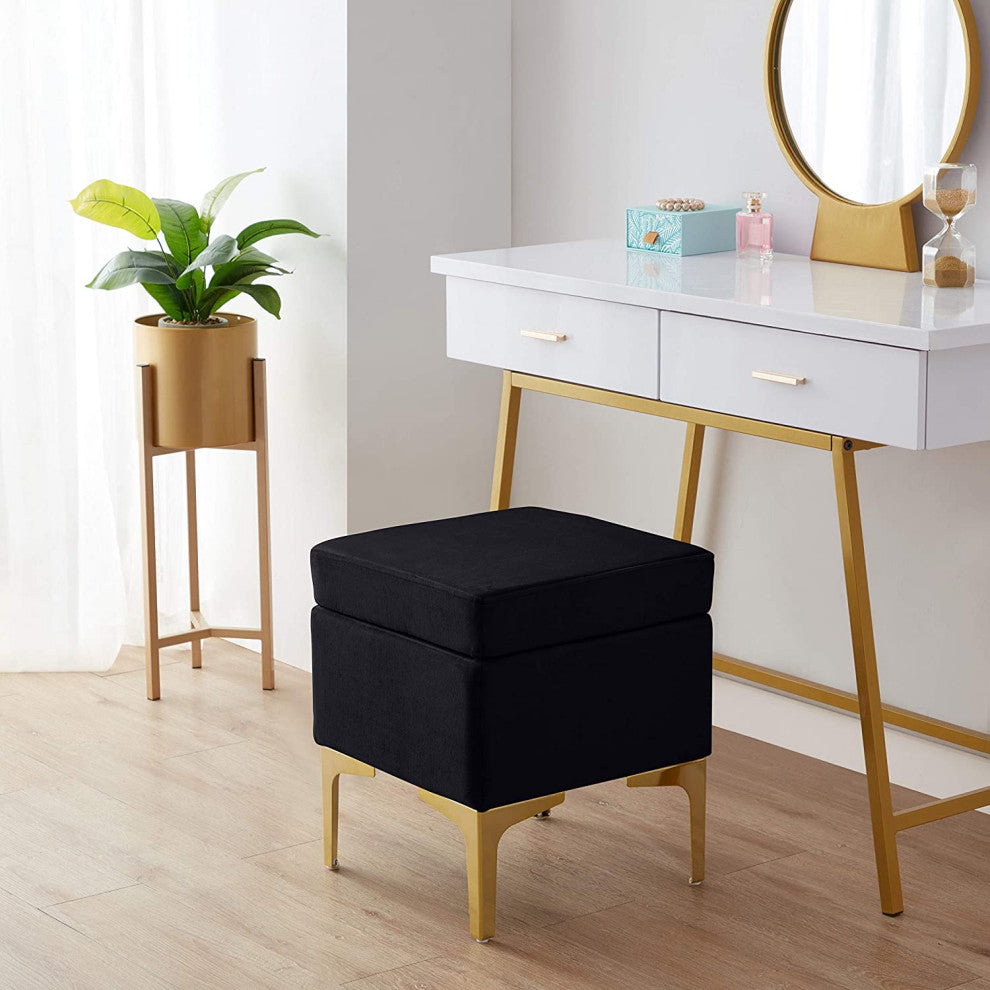 Modern Contemporary Square Upholstered Velvet Ottoman