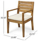 GDF Studio Arely Outdoor Acacia Wood Dining Chairs, Set of 2, Beige