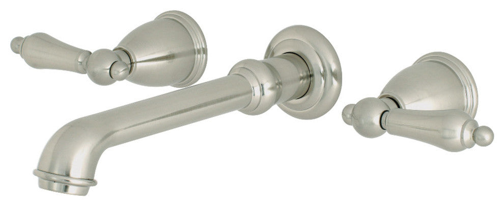 Kingston Brass Two-Handle Wall Mount Bathroom Faucet, Brushed Nickel