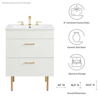 Daybreak 24" Bathroom Vanity, White White