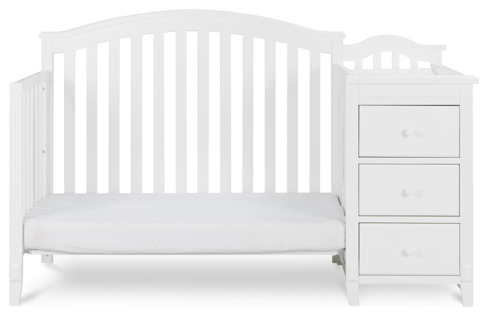Kali 4-in-1 Convertible Crib, White, With Changer (3 Drawers)