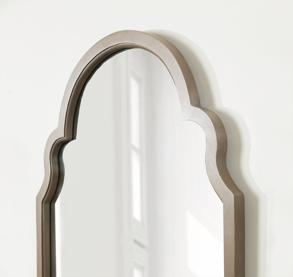 Hogan Arch Framed Mirror, Gray, 24"x48"