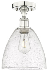 Bristol Glass 1 9" Semi-Flush Mount Polished Nickel