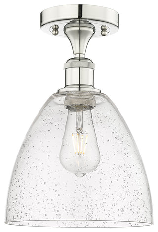 Bristol Glass 1 9" Semi-Flush Mount Polished Nickel