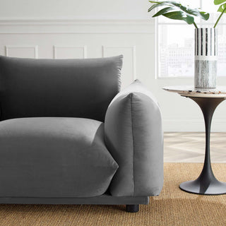 Copious Performance Velvet Armchair Gray