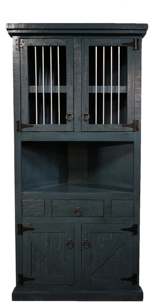 Farm House Corner Dinning Hutch/Buffet, Midnight Blue