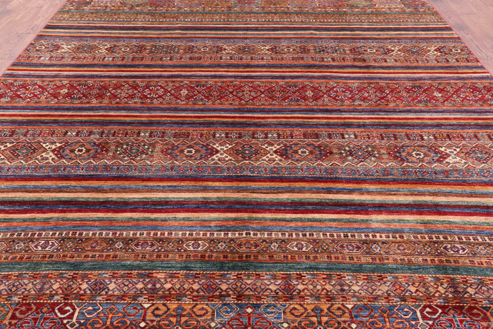 Khorjin Super Kazak Hand-Knotted Wool Rug 9' 2" X 11' 11" Q5237