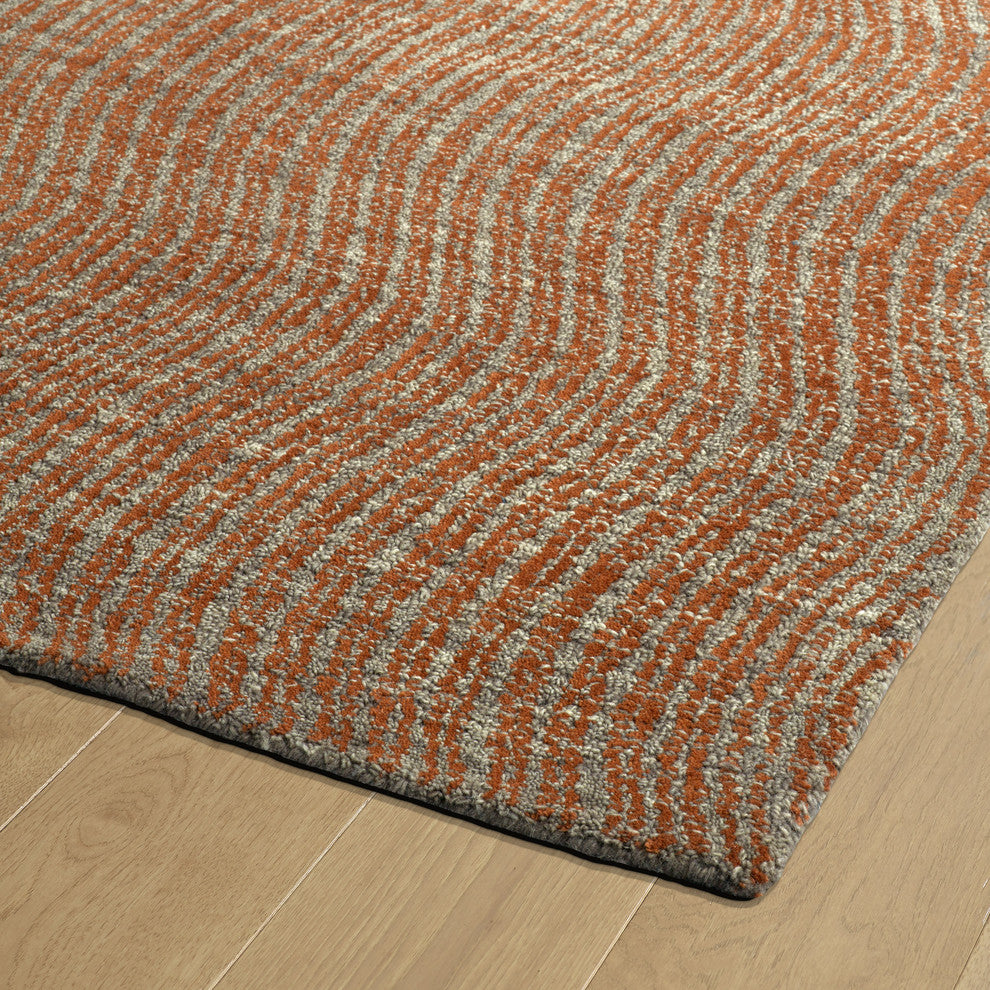 Kaleen Hand-Tufted Textura Wool Rug, Paprika, 5''x7''9"
