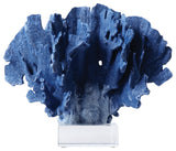 Two's Company Coral Sculpture on Glass Base, Blue