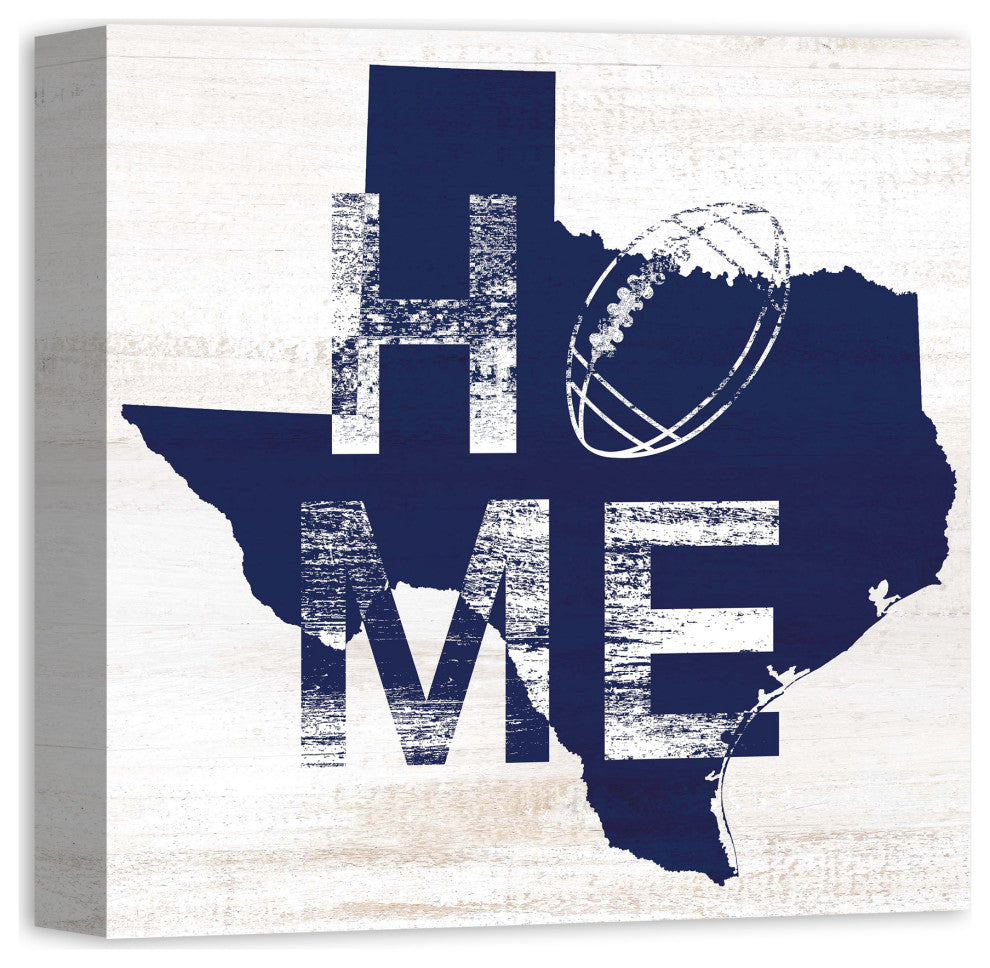 Texas Football State Pride 16x16 Canvas Wall Art, White/Navy