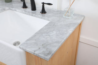 Elegant Decor Franklin 72" Aluminum MDF Double Bathroom Vanity in Natural Wood