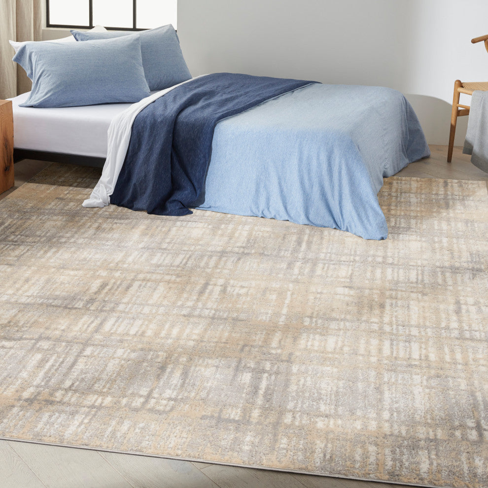 Calvin Klein CK005 Enchanting 8' x 10' Grey Ivory Modern Indoor Area Rug