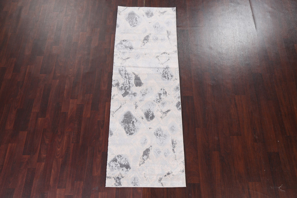 Turkish Abstract Transitional Oriental Rug Contemporary Carpet 3x8