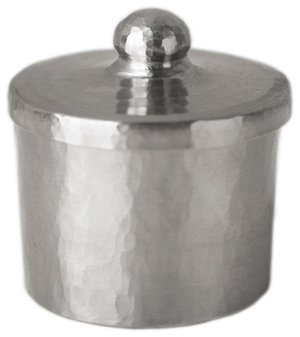 Hammered Copper Canister for Bathrooms, Brushed Nickel, 3"