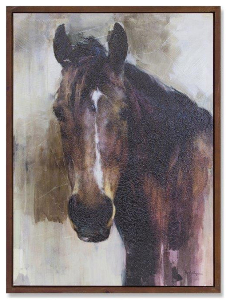 Horse Canvas 23.75"Lx31.5"H Canvas/Wood
