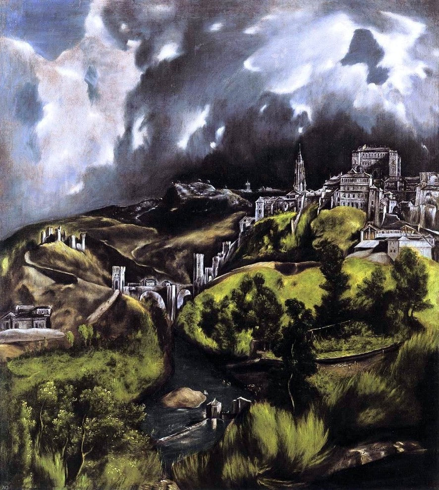 El Greco A View of Toledo, 20"x25" Wall Decal Print
