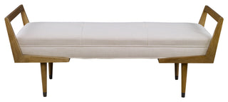 Uttermost Waylon Modern Ivory bench