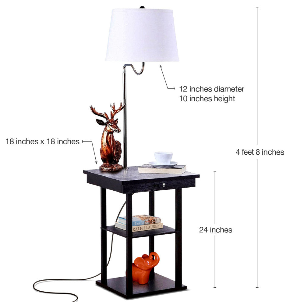 Brightech - Madison LED Floor Lamp with USB Charging Ports - Mid Century Modern,