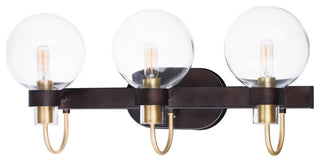 Maxim 30513CL Bauhaus 3 Light 23"W Bathroom Vanity Light - Bronze / Satin Brass
