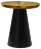 Martini End Table, Brushed Gold Top, Matte Black Base