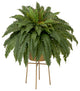 32in. Artificial Boston Fern Plant with Metal Planter with Stand DIY KIT