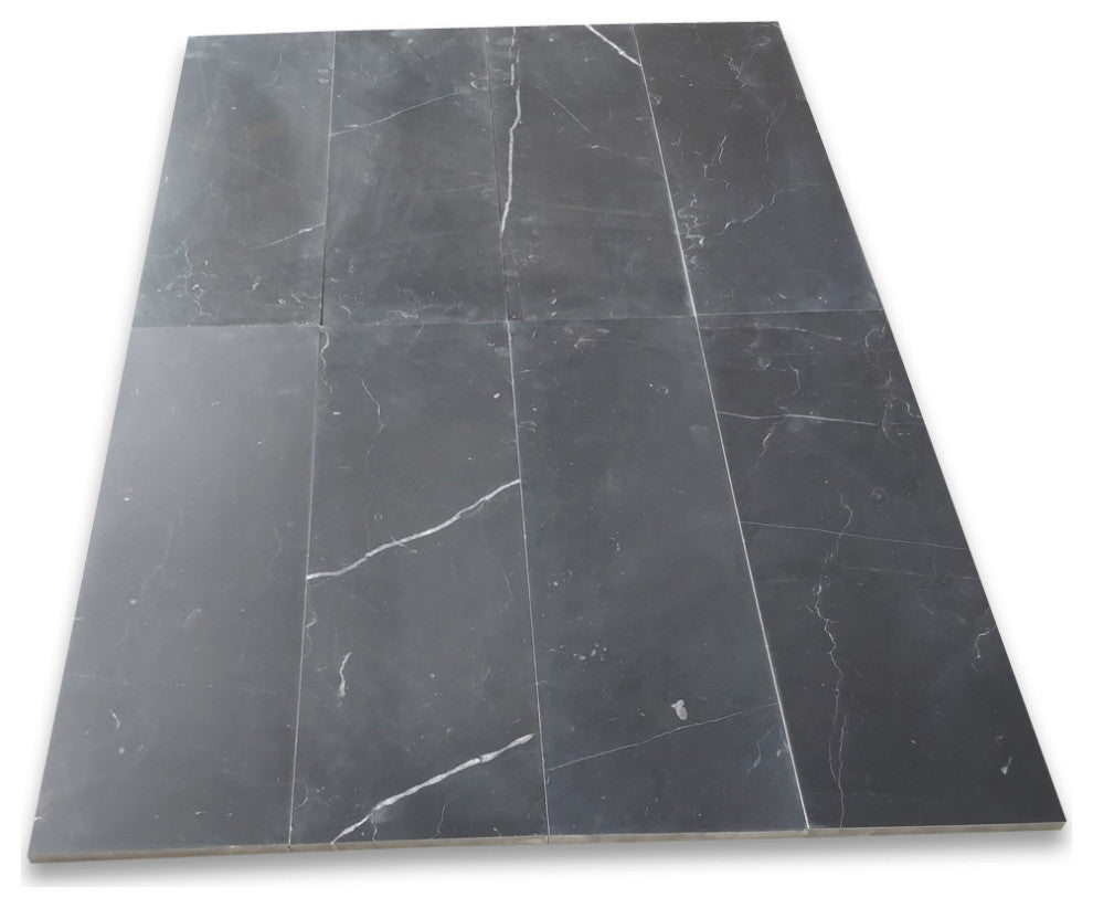 Nero Marquina Black Marble 6x18 Wall and Floor Tile Honed, 99 sq.ft.