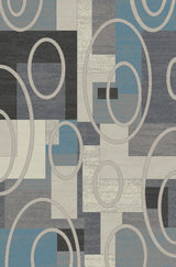 Hometown Broadway  Gray Contemporary Area Rug, 7'10"x9'10"