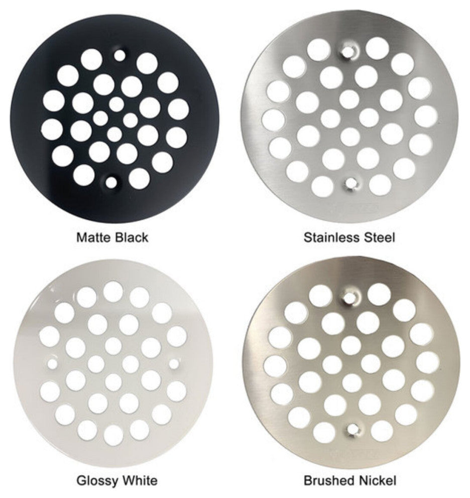OSB Side Discharge Shower Drain Converting Bath Tub To Walk In Shower, White Cover, Abs