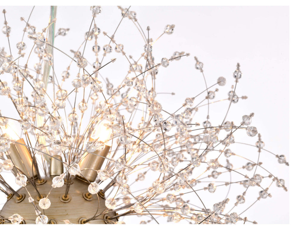Liria 8-Light Brushed Silver-ish Champagne Beads Firework Chandelier