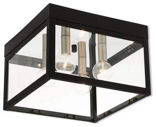 4 Light Outdoor Ceiling Mount, Black
