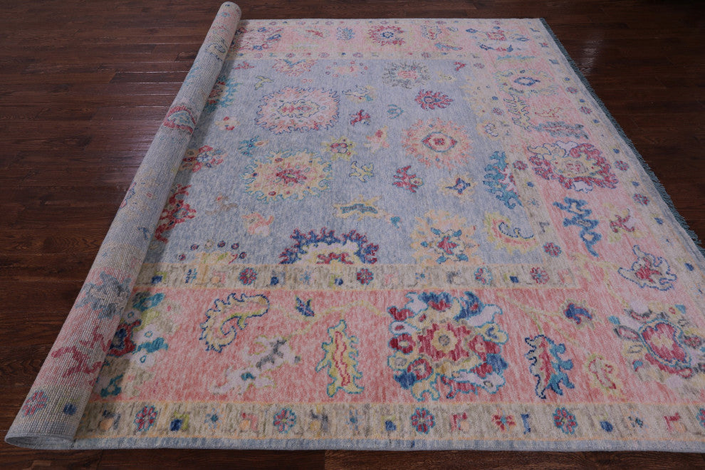 Hand Knotted Turkish Oushak Wool Rug 9' 3" X 11' 6" - Q14794
